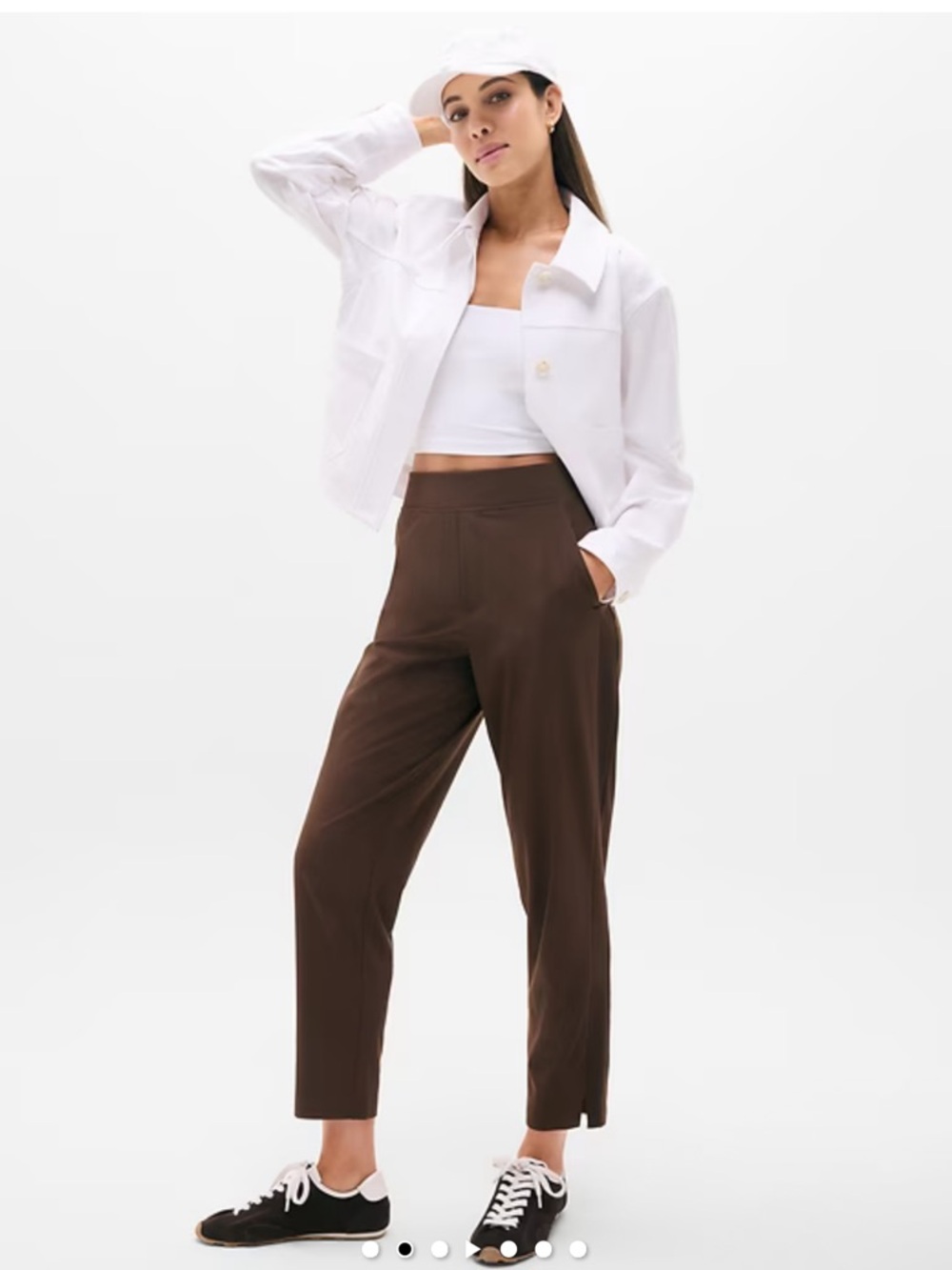 Athleta Brooklyn Mid Rise Ankle Pant in Woodland Brown - Picture 2 of 7